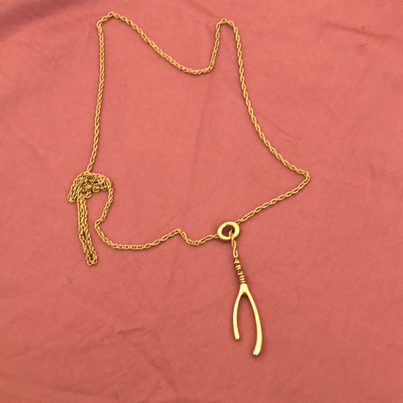 Gold wishbone necklace - Picture 1 of 2